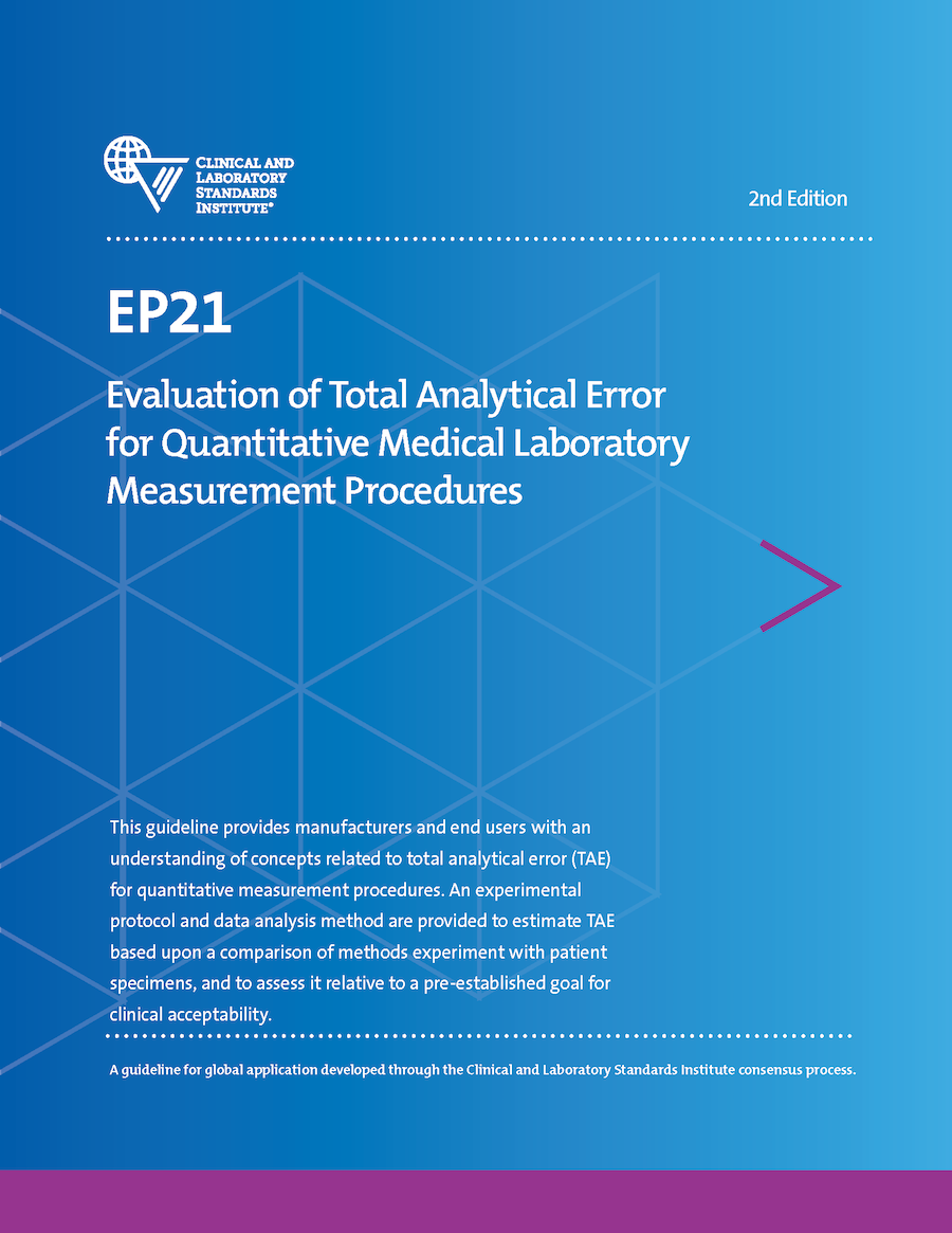 Evaluation of Total Analytical Error for Quantitative Medical Laboratory Measurement Procedures, 2nd Edition