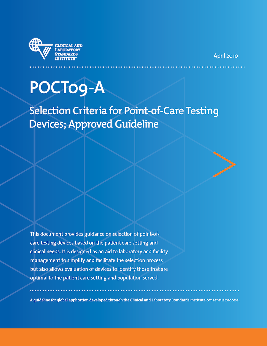 Selection Criteria for Point-of-Care Testing Devices, 1st Edition