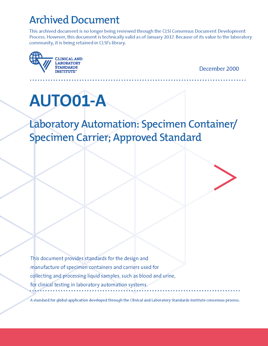 Laboratory Automation: Specimen Container/Specimen Carrier, 1st Edition