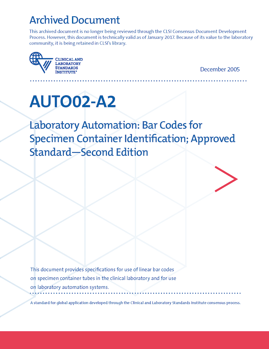 Laboratory Automation: Bar Codes for Specimen Container Identification, 2nd Edition