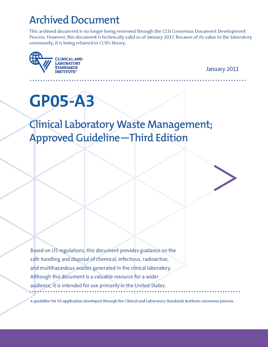 Clinical Laboratory Waste Management, 3rd Edition
