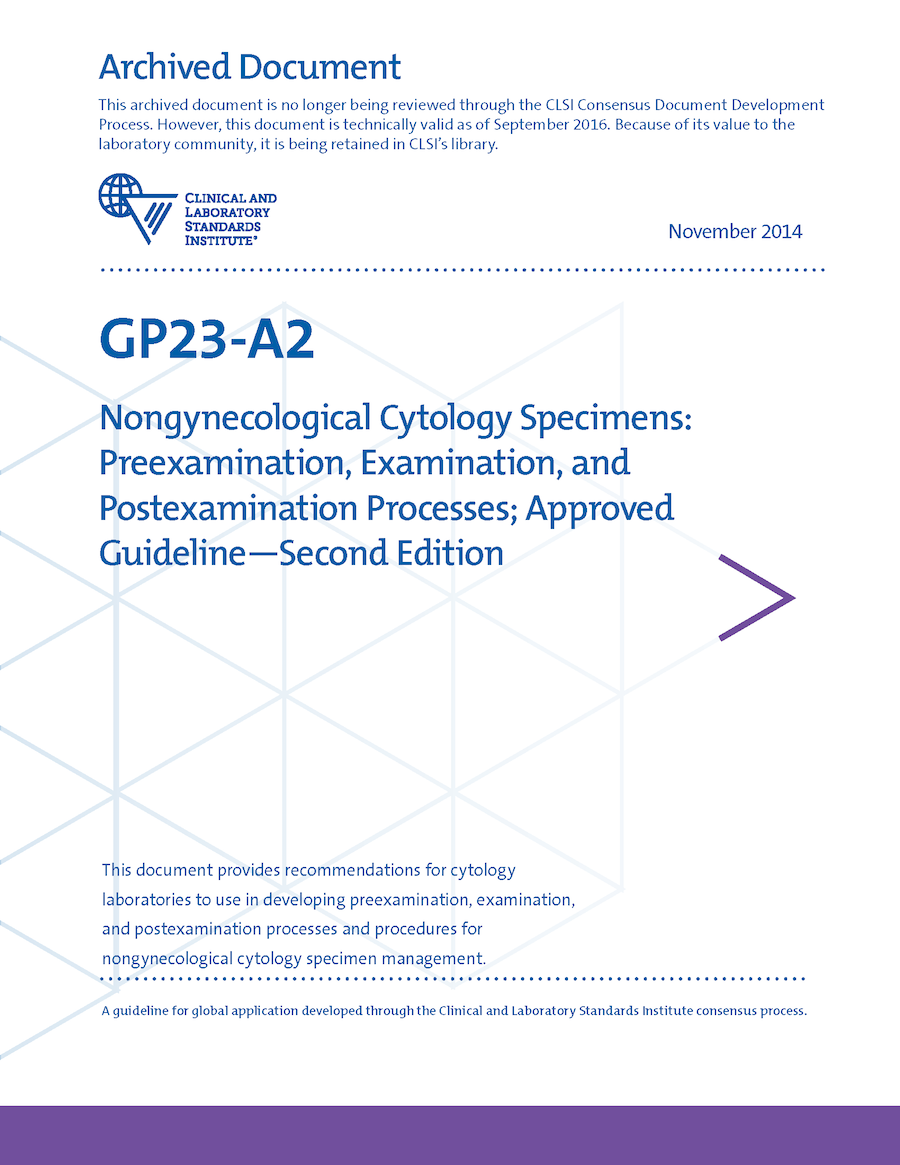 Nongynecological Cytology Specimens: Preexamination, Examination, and Postexamination Processes, 2nd Edition