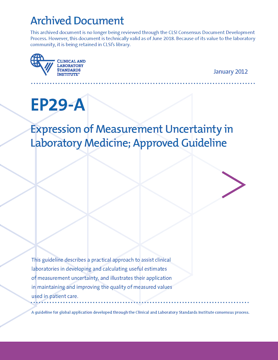 Expression of Measurement Uncertainty in Laboratory Medicine, 1st Edition