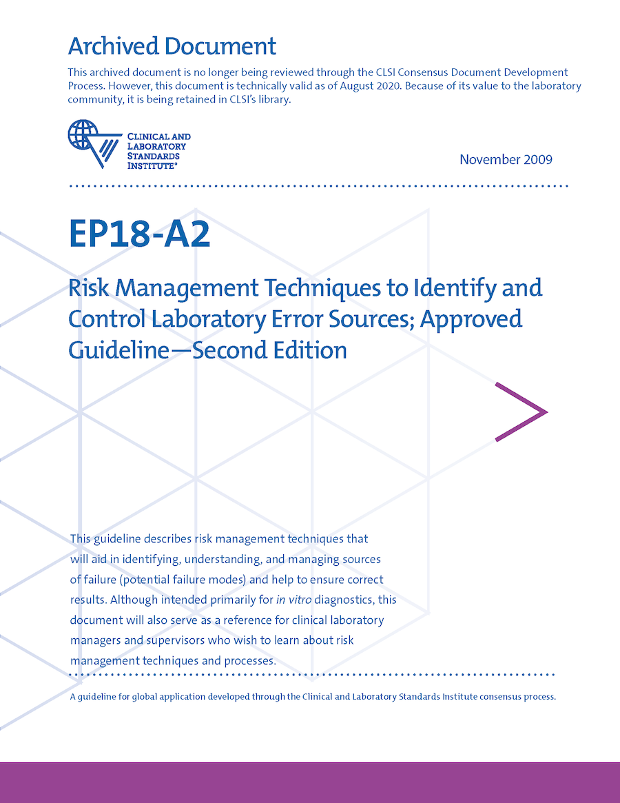 Risk Management Techniques to Identify and Control Laboratory Error Sources, 2nd Edition