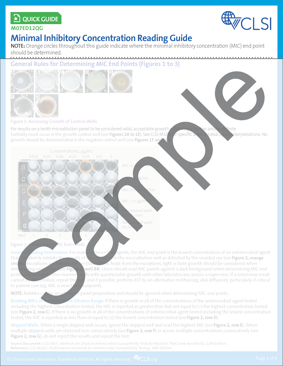 Minimal Inhibitory Concentration Reading Guide, 1st Edition